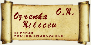 Ozrenka Milićev vizit kartica